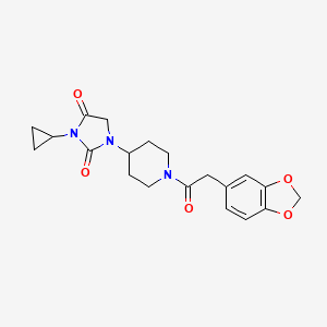1-{1-[2-(2H-1,3-benzodioxol-5-yl)acetyl]piperidin-4-yl}-3-cyclopropylimidazolidine-2,4-dione