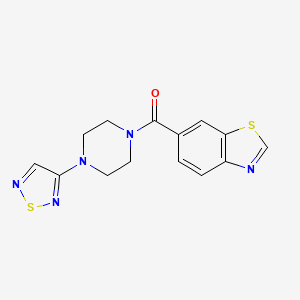 molecular formula C14H13N5OS2 B2837056 6-[4-(1,2,5-噻二唑-3-基)哌嗪-1-基甲酰]-1,3-苯并噻唑 CAS No. 2097884-02-9