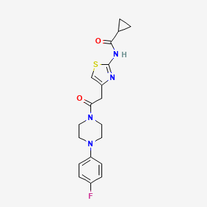 molecular formula C19H21FN4O2S B2837061 N-(4-(2-(4-(4-fluorophenyl)piperazin-1-yl)-2-oxoethyl)thiazol-2-yl)cyclopropanecarboxamide CAS No. 921777-11-9