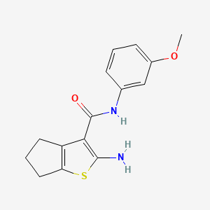 molecular formula C15H16N2O2S B2837063 2-amino-N-(3-methoxyphenyl)-5,6-dihydro-4H-cyclopenta[b]thiophene-3-carboxamide CAS No. 727656-12-4