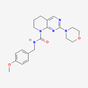 molecular formula C20H25N5O3 B2837066 N-(4-甲氧基苯甲基)-2-吗啉-6,7-二氢吡啶并[2,3-d]嘧啶-8(5H)-甲酰胺 CAS No. 2176269-67-1