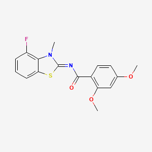 molecular formula C17H15FN2O3S B2837068 N-(4-fluoro-3-methyl-1,3-benzothiazol-2-ylidene)-2,4-dimethoxybenzamide CAS No. 868371-28-2