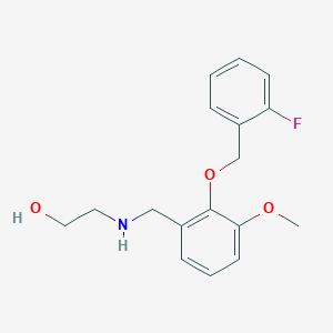 molecular formula C17H20FNO3 B283708 2-({2-[(2-Fluorobenzyl)oxy]-3-methoxybenzyl}amino)ethanol 