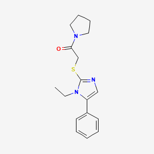 molecular formula C17H21N3OS B2837084 2-((1-乙基-5-苯基-1H-咪唑-2-基)硫基)-1-(吡咯烷-1-基)乙酮 CAS No. 1207025-19-1