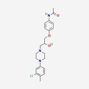 molecular formula C22H28ClN3O3 B2837098 N-(4-{3-[4-(3-chloro-4-methylphenyl)-1-piperazinyl]-2-hydroxypropoxy}phenyl)acetamide CAS No. 712345-50-1
