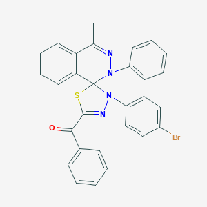 molecular formula C29H21BrN4OS B283710 [4'-(4-Bromophenyl)-4-methyl-2-phenyl-1,2,4',5'-tetrahydrospiro(phthalazine-1,5'-[1,3,4]-thiadiazole)-2'-yl](phenyl)methanone 