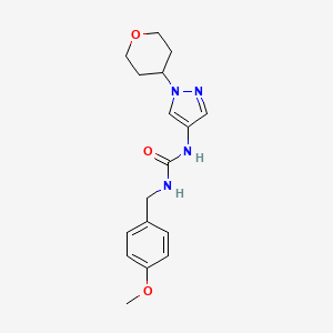 molecular formula C17H22N4O3 B2837108 1-(4-methoxybenzyl)-3-(1-(tetrahydro-2H-pyran-4-yl)-1H-pyrazol-4-yl)urea CAS No. 1797867-09-4