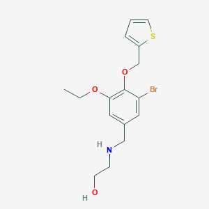 molecular formula C16H20BrNO3S B283711 2-{[3-Bromo-5-ethoxy-4-(2-thienylmethoxy)benzyl]amino}ethanol 