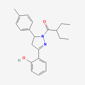 molecular formula C22H26N2O2 B2837133 2-ethyl-1-[3-(2-hydroxyphenyl)-5-(4-methylphenyl)-4,5-dihydro-1H-pyrazol-1-yl]butan-1-one CAS No. 1017168-74-9