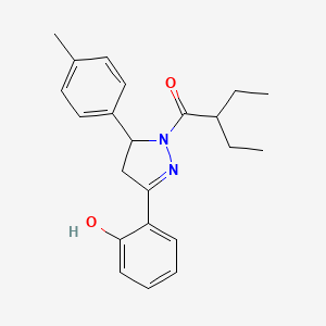 2-ethyl-1-[3-(2-hydroxyphenyl)-5-(4-methylphenyl)-4,5-dihydro-1H-pyrazol-1-yl]butan-1-one