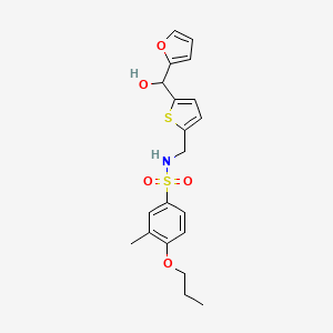 N-((5-(furan-2-yl(hydroxy)methyl)thiophen-2-yl)methyl)-3-methyl-4-propoxybenzenesulfonamide