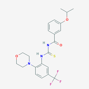 molecular formula C22H24F3N3O3S B283717 N-{[2-(morpholin-4-yl)-5-(trifluoromethyl)phenyl]carbamothioyl}-3-(propan-2-yloxy)benzamide 