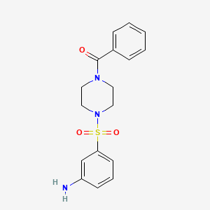 molecular formula C17H19N3O3S B2837171 {3-[(4-Benzoylpiperazin-1-yl)sulfonyl]phenyl}amine CAS No. 696638-49-0