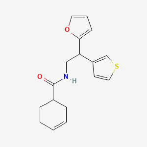 molecular formula C17H19NO2S B2837172 N-(2-(furan-2-yl)-2-(thiophen-3-yl)ethyl)cyclohex-3-ene-1-carboxamide CAS No. 2097896-56-3