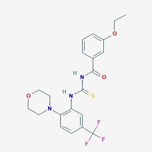molecular formula C21H22F3N3O3S B283718 3-ethoxy-N-{[2-(morpholin-4-yl)-5-(trifluoromethyl)phenyl]carbamothioyl}benzamide 
