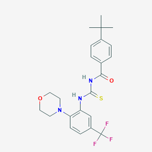 molecular formula C23H26F3N3O2S B283719 4-tert-butyl-N-{[2-(morpholin-4-yl)-5-(trifluoromethyl)phenyl]carbamothioyl}benzamide 