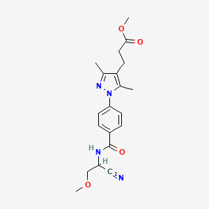 molecular formula C20H24N4O4 B2837205 methyl 3-(1-{4-[(1-cyano-2-methoxyethyl)carbamoyl]phenyl}-3,5-dimethyl-1H-pyrazol-4-yl)propanoate CAS No. 1797063-05-8