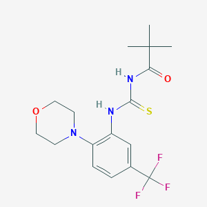 molecular formula C17H22F3N3O2S B283721 N-(2,2-dimethylpropanoyl)-N'-[2-(4-morpholinyl)-5-(trifluoromethyl)phenyl]thiourea 