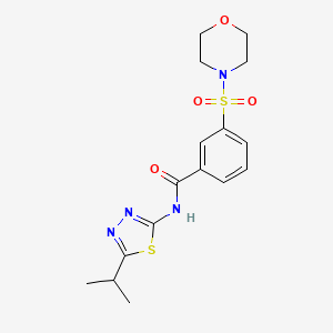 molecular formula C16H20N4O4S2 B2837233 3-morpholin-4-ylsulfonyl-N-(5-propan-2-yl-1,3,4-thiadiazol-2-yl)benzamide CAS No. 953852-57-8