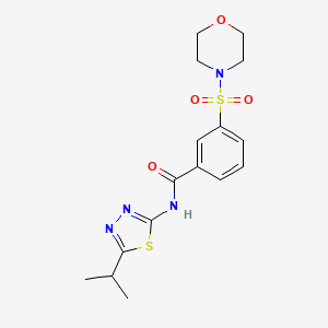 molecular formula C16H20N4O4S2 B2837233 3-吗啉-4-磺酰-N-(5-异丙基-1,3,4-噻二唑-2-基)苯甲酰胺 CAS No. 953852-57-8