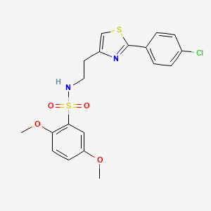 molecular formula C19H19ClN2O4S2 B2837236 N-(2-(2-(4-chlorophenyl)thiazol-4-yl)ethyl)-2,5-dimethoxybenzenesulfonamide CAS No. 895788-44-0