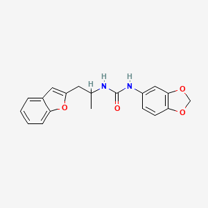 molecular formula C19H18N2O4 B2837239 1-(苯并[d][1,3]二噁唑-5-基)-3-(1-(苯并呋喃-2-基)丙基)脲 CAS No. 2034381-22-9