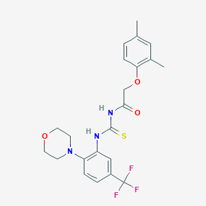 molecular formula C22H24F3N3O3S B283724 N-[(2,4-dimethylphenoxy)acetyl]-N'-[2-(4-morpholinyl)-5-(trifluoromethyl)phenyl]thiourea 