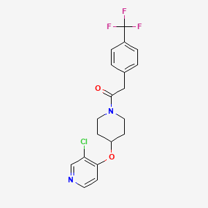 molecular formula C19H18ClF3N2O2 B2837240 1-(4-((3-Chloropyridin-4-yl)oxy)piperidin-1-yl)-2-(4-(trifluoromethyl)phenyl)ethanone CAS No. 2034395-19-0