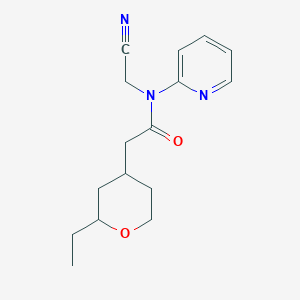 molecular formula C16H21N3O2 B2837247 N-(cyanomethyl)-2-(2-ethyloxan-4-yl)-N-(pyridin-2-yl)acetamide CAS No. 2094349-05-8