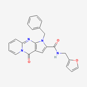 molecular formula C23H18N4O3 B2837248 1-benzyl-N-(furan-2-ylmethyl)-4-oxo-1,4-dihydropyrido[1,2-a]pyrrolo[2,3-d]pyrimidine-2-carboxamide CAS No. 896818-86-3
