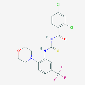 molecular formula C19H16Cl2F3N3O2S B283725 2,4-dichloro-N-{[2-(morpholin-4-yl)-5-(trifluoromethyl)phenyl]carbamothioyl}benzamide 