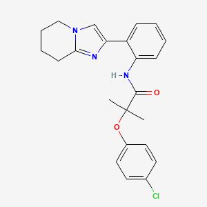 molecular formula C23H24ClN3O2 B2837250 2-(4-chlorophenoxy)-2-methyl-N-(2-(5,6,7,8-tetrahydroimidazo[1,2-a]pyridin-2-yl)phenyl)propanamide CAS No. 2097922-06-8