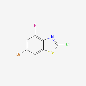 molecular formula C7H2BrClFNS B2837255 6-Bromo-2-chloro-4-fluorobenzo[d]thiazole CAS No. 960535-41-5