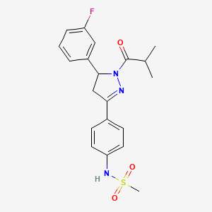 N-{4-[5-(3-fluorophenyl)-1-(2-methylpropanoyl)-4,5-dihydro-1H-pyrazol-3-yl]phenyl}methanesulfonamide