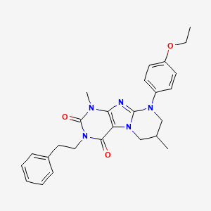 9-(4-ethoxyphenyl)-1,7-dimethyl-3-phenethyl-6,7,8,9-tetrahydropyrimido[2,1-f]purine-2,4(1H,3H)-dione