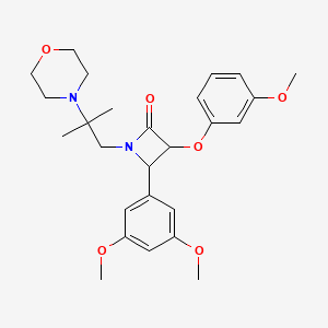 4-(3,5-Dimethoxyphenyl)-3-(3-methoxyphenoxy)-1-[2-methyl-2-(morpholin-4-yl)propyl]azetidin-2-one
