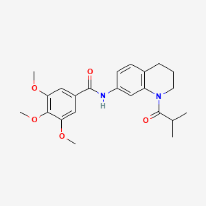 molecular formula C23H28N2O5 B2837273 N-(1-isobutyryl-1,2,3,4-tetrahydroquinolin-7-yl)-3,4,5-trimethoxybenzamide CAS No. 1005294-26-7