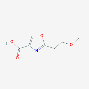 molecular formula C7H9NO4 B2837293 2-(2-Methoxyethyl)oxazole-4-carboxylic acid CAS No. 1247407-83-5