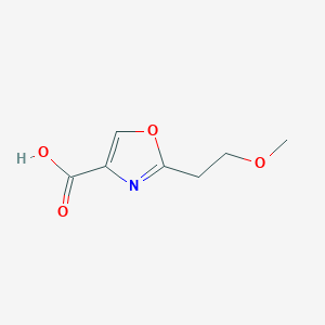 molecular formula C7H9NO4 B2837293 2-(2-甲氧基乙基)噁唑-4-羧酸 CAS No. 1247407-83-5