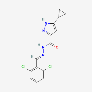3-cyclopropyl-N'-[(E)-(2,6-dichlorophenyl)methylidene]-1H-pyrazole-5-carbohydrazide