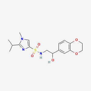 N-(2-(2,3-dihydrobenzo[b][1,4]dioxin-6-yl)-2-hydroxyethyl)-2-isopropyl-1-methyl-1H-imidazole-4-sulfonamide