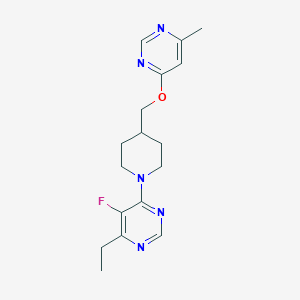 molecular formula C17H22FN5O B2837311 4-Ethyl-5-fluoro-6-(4-(((6-methylpyrimidin-4-yl)oxy)methyl)piperidin-1-yl)pyrimidine CAS No. 2320377-30-6