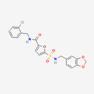 5-(N-(benzo[d][1,3]dioxol-5-ylmethyl)sulfamoyl)-N-(2-chlorobenzyl)furan-2-carboxamide