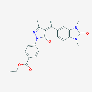 ethyl 4-{4-[(1,3-dimethyl-2-oxo-2,3-dihydro-1H-benzimidazol-5-yl)methylene]-3-methyl-5-oxo-4,5-dihydro-1H-pyrazol-1-yl}benzoate