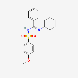 molecular formula C21H26N2O3S B2837328 N'-cyclohexyl-N-(4-ethoxyphenyl)sulfonylbenzenecarboximidamide CAS No. 833430-75-4