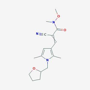 2-cyano-3-{2,5-dimethyl-1-[(oxolan-2-yl)methyl]-1H-pyrrol-3-yl}-N-methoxy-N-methylprop-2-enamide