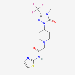 2-(4-(4-methyl-5-oxo-3-(trifluoromethyl)-4,5-dihydro-1H-1,2,4-triazol-1-yl)piperidin-1-yl)-N-(thiazol-2-yl)acetamide