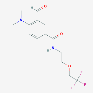 molecular formula C14H17F3N2O3 B2837339 4-(Dimethylamino)-3-formyl-N-[2-(2,2,2-trifluoroethoxy)ethyl]benzamide CAS No. 2224417-71-2