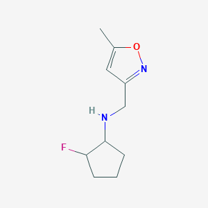 molecular formula C10H15FN2O B2837344 2-fluoro-N-[(5-methyl-1,2-oxazol-3-yl)methyl]cyclopentan-1-amine CAS No. 2199970-44-8