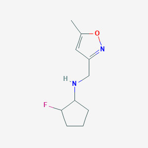 molecular formula C10H15FN2O B2837344 2-氟-N-[(5-甲基-1,2-噁唑-3-基)甲基]环戊烷-1-胺 CAS No. 2199970-44-8